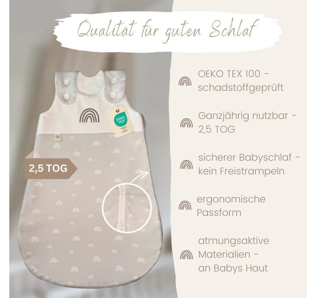 DIKOS Babyschlafsack ohne Füße 2,5 TOG Bio-Baumwolle