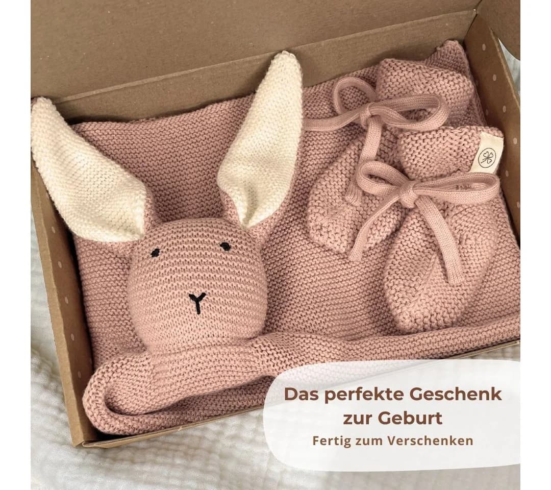 DIKOS Kuscheltuch SCHMUSE-Hase mit Söckchen 100% Bio-Baumwolle