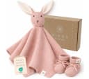 DIKOS Kuscheltuch SCHMUSE-Hase mit Söckchen 100% Bio-Baumwolle Bild 2