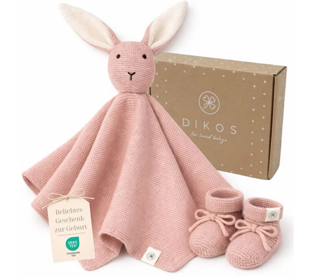 DIKOS Kuscheltuch SCHMUSE-Hase mit Söckchen 100% Bio-Baumwolle - Bild 2