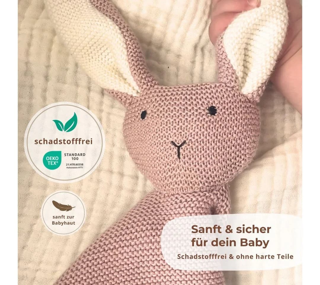 DIKOS Kuscheltuch SCHMUSE-Hase mit Söckchen 100% Bio-Baumwolle - Bild 5