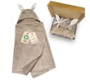 DIKOS Kapuzenhandtuch Badeponcho Baby Kinder Taupe/Altrosa, 100% Bio-Baumwolle Bild 2