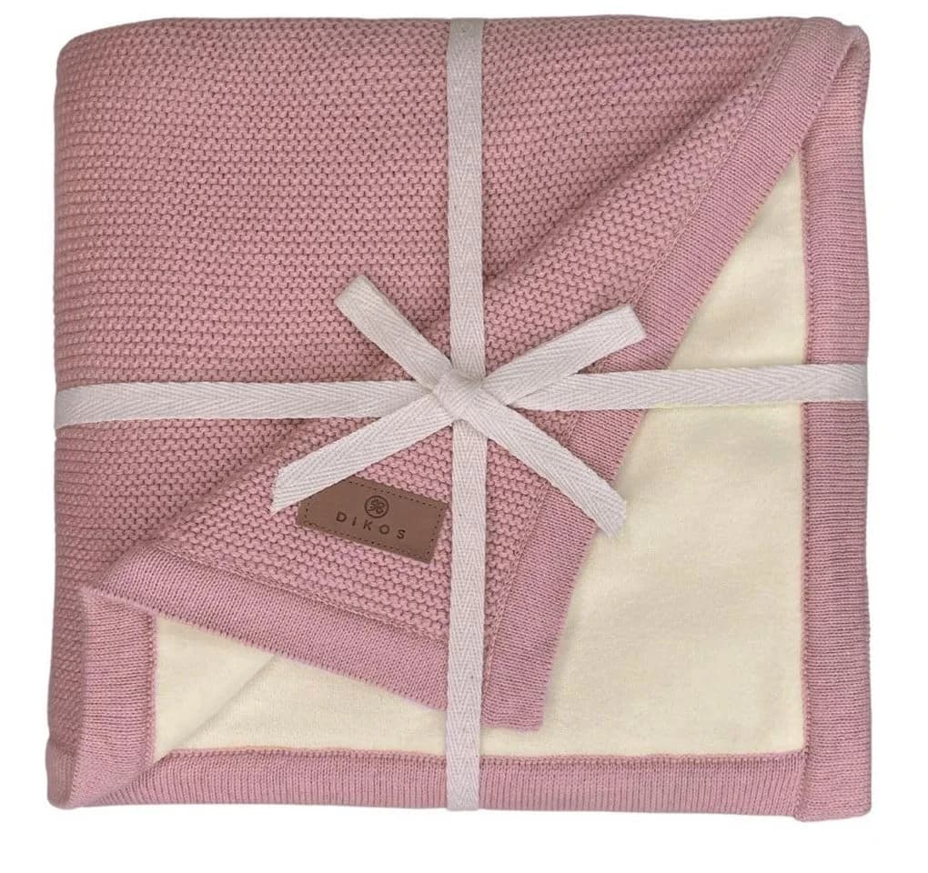 DIKOS Babydecke Winterdecke Neugeborene Altrosa Grau Baumwolle/Velours OEKO-TEX® - Bild 2