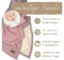 DIKOS Babydecke Winterdecke Neugeborene Altrosa Grau Baumwolle/Velours OEKO-TEX® Bild 5