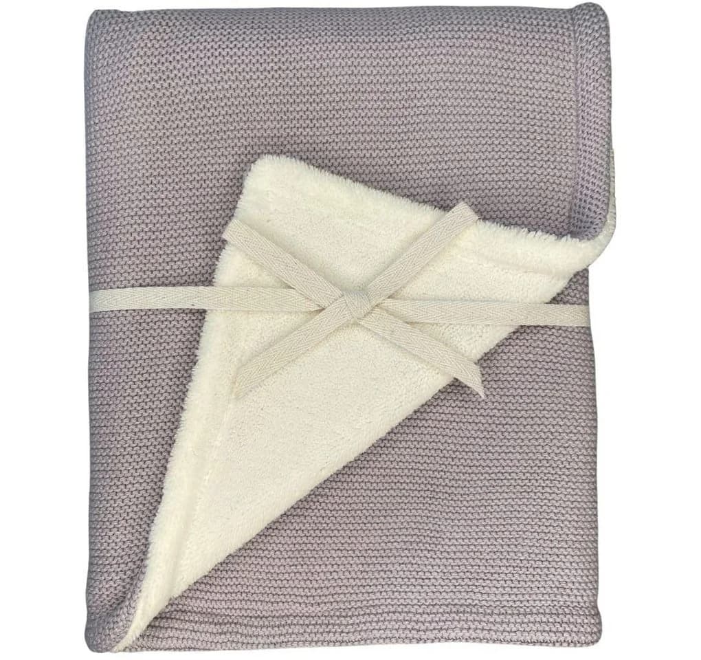 DIKOS Babydecke Winterdecke Neugeborene Baumwolle/Fleece OEKO-TEX® Kinderwagendecke Altrosa/Grau - Bild 2