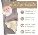 DIKOS Babydecke Winterdecke Neugeborene Baumwolle/Fleece OEKO-TEX® Kinderwagendecke Altrosa/Grau Bild 5