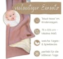 DIKOS Babydecke Winterdecke Neugeborene Baumwolle Fleece OEKO-TEX® Kinderwagendecke Altrosa/Grau Bild 5