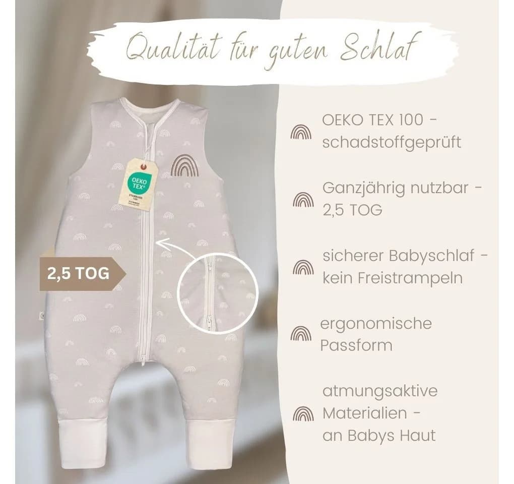 DIKOS Babyschlafsack mit Füßen 2,5 TOG Regenbogen - Bild 4
