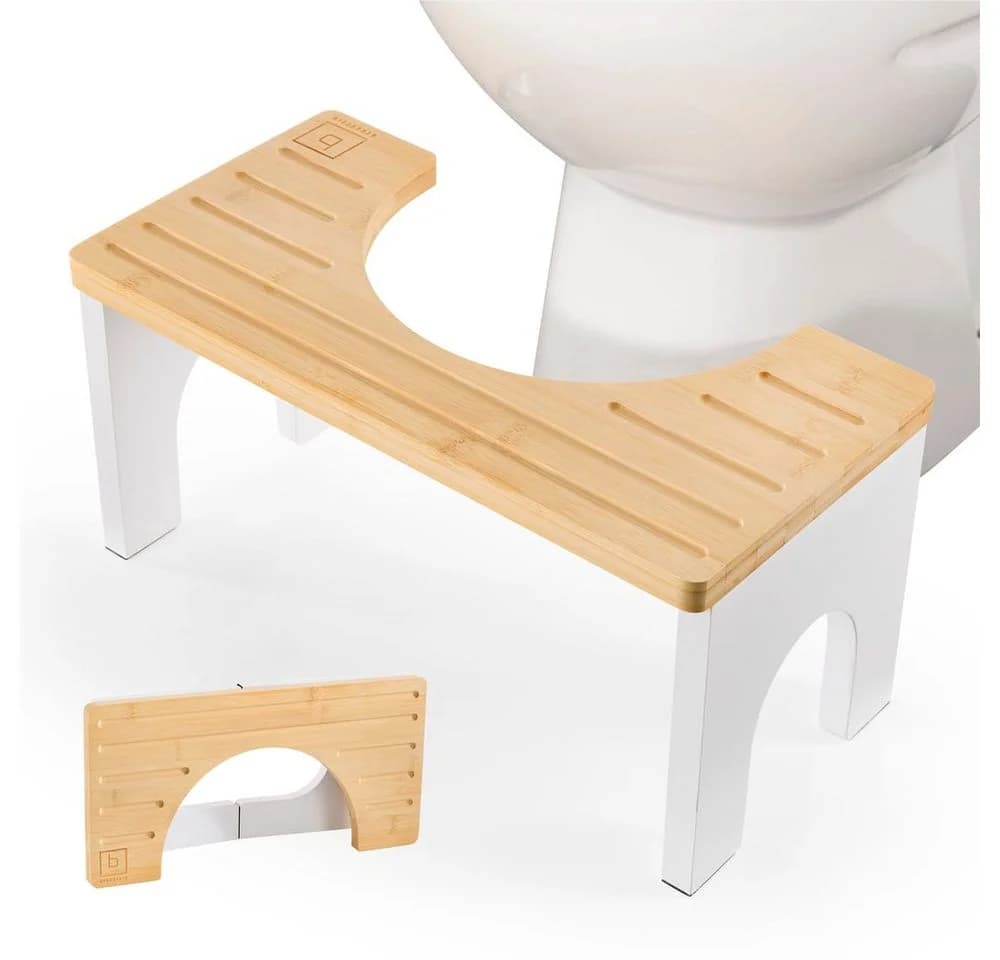 Benkstein Fußhocker Bambus Toilettenhocker Erwachsene klappbar - Bild 2