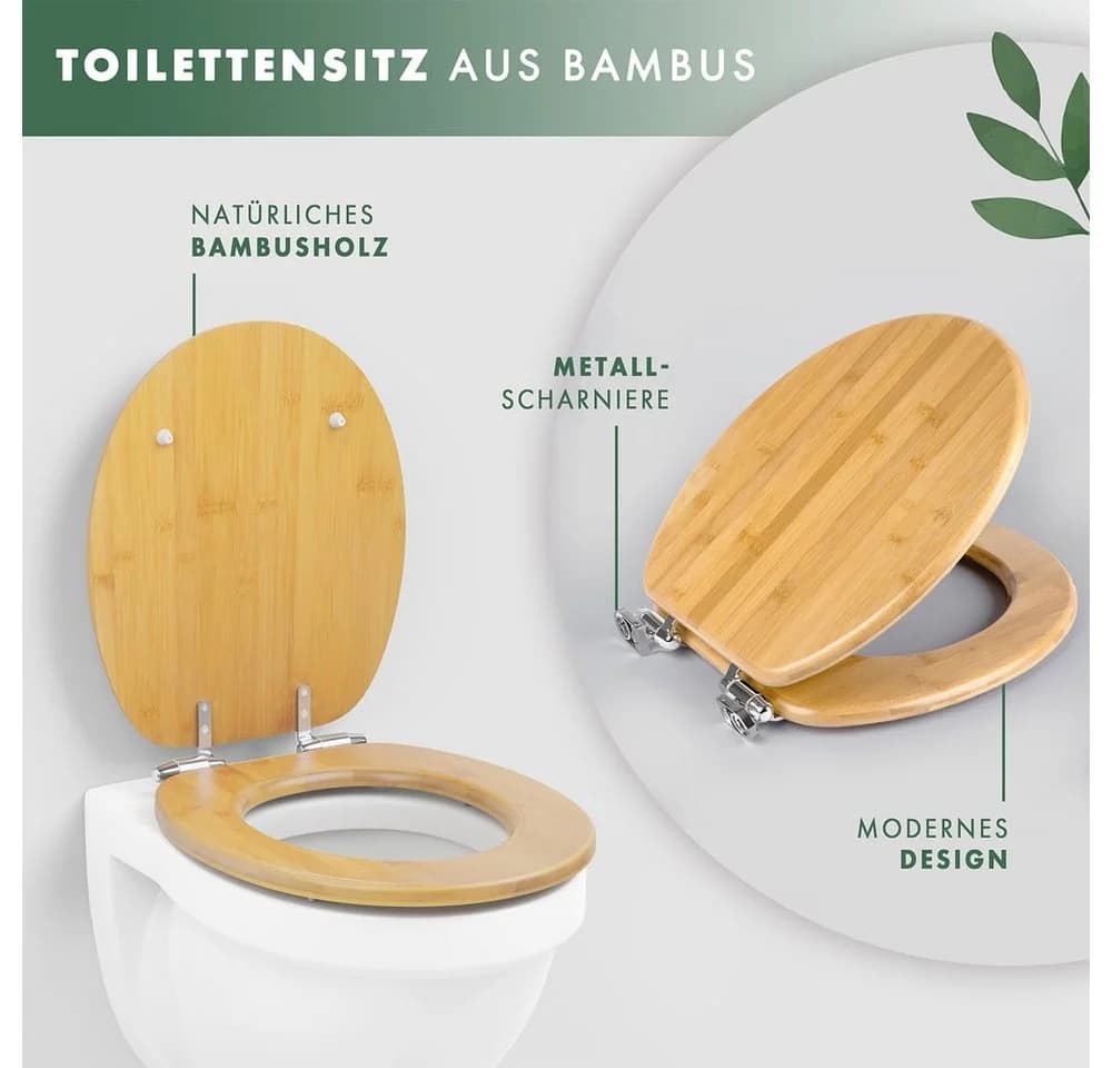 Benkstein WC-Sitz Premium Bambus mit Soft Close und Quick Release