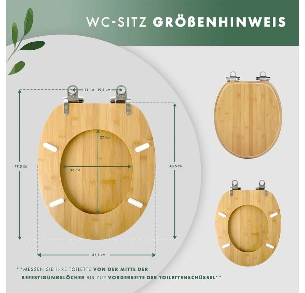 Benkstein WC-Sitz Premium Bambus mit Soft Close und Quick Release - Bild 3