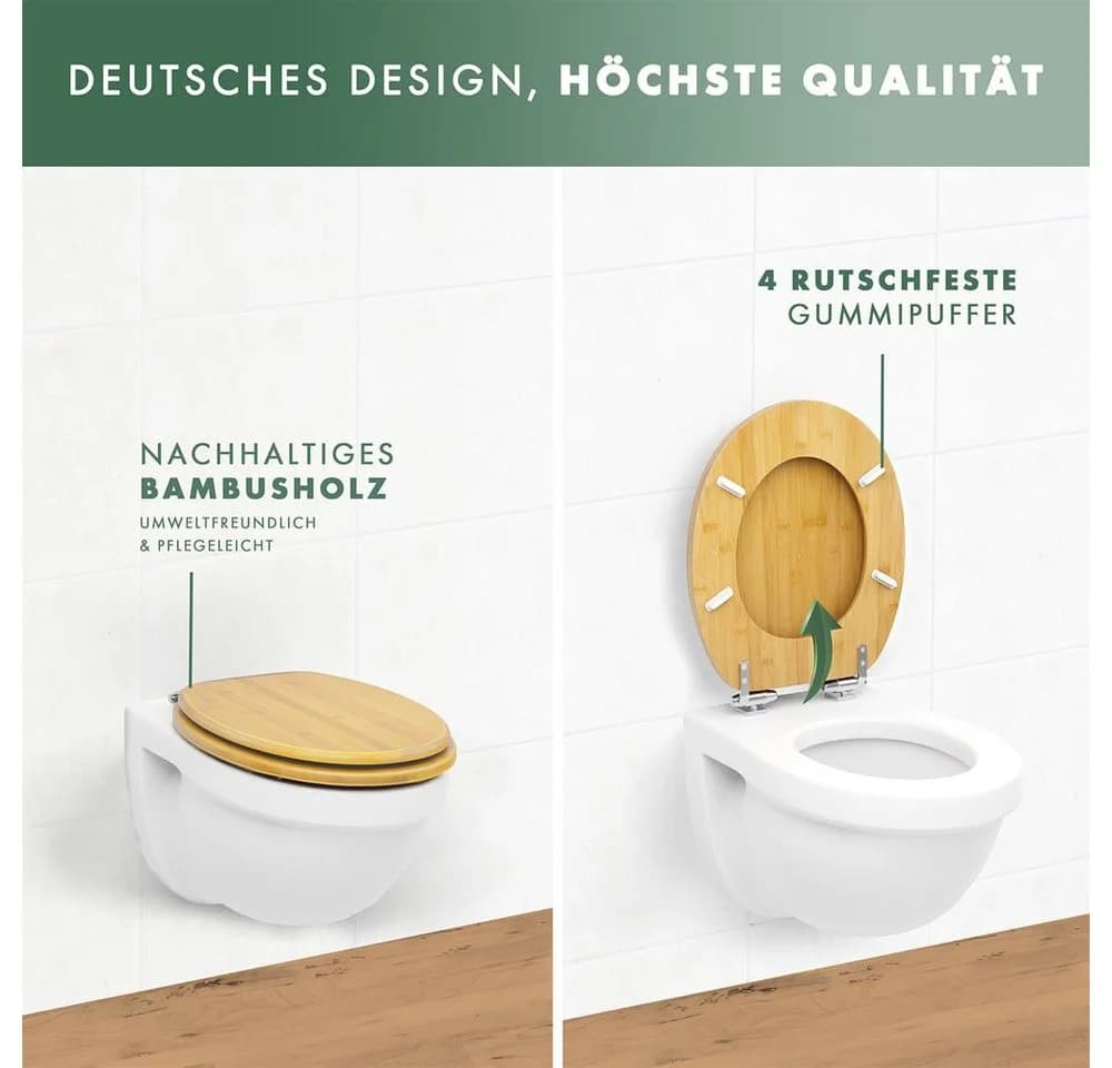 Benkstein WC-Sitz Premium Bambus mit Soft Close und Quick Release - Bild 5