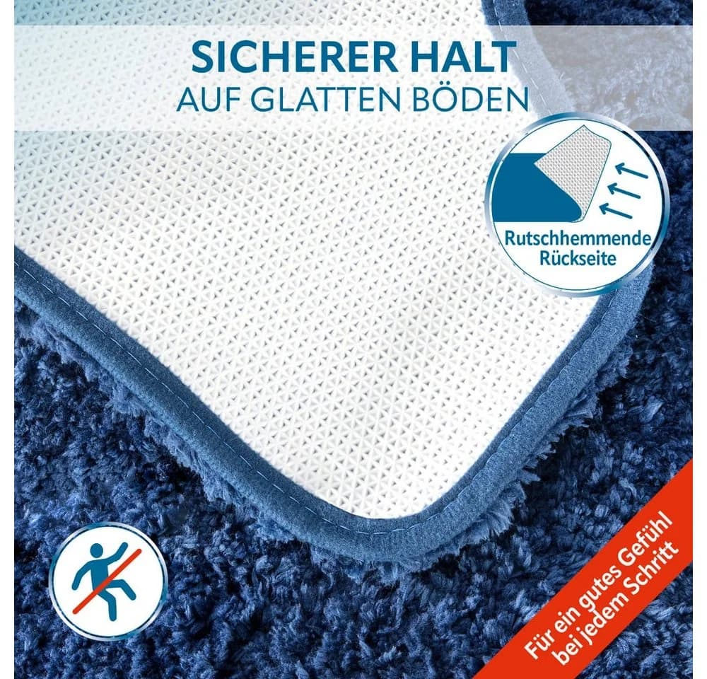 Benkstein Badematte Set 2-teilig Blau Polyester 1700g/m² - Bild 5