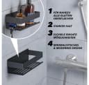 Benkstein Duschablage 2er-Set Schwarz Edelstahl mit Hakenleiste Bild 3