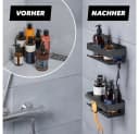 Benkstein Duschablage 2er-Set Schwarz Edelstahl mit Hakenleiste Bild 5