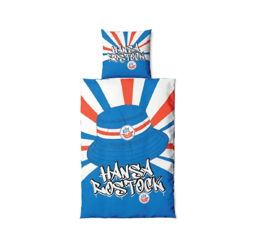 FC Hansa Rostock Bettwäsche Set Blau Fischerhut Design - Bild 2