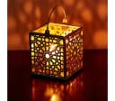 Marrakesch Orient & Mediterran Teelichthalter Assa 10cm Weiß Metall & Glas Bild 5