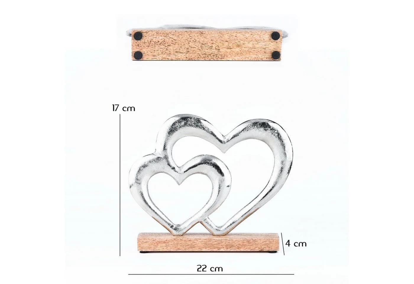 Marrakesch Orient & Mediterran Interior Herz-Dekoaufsteller Amour Silber Braun - Bild 4