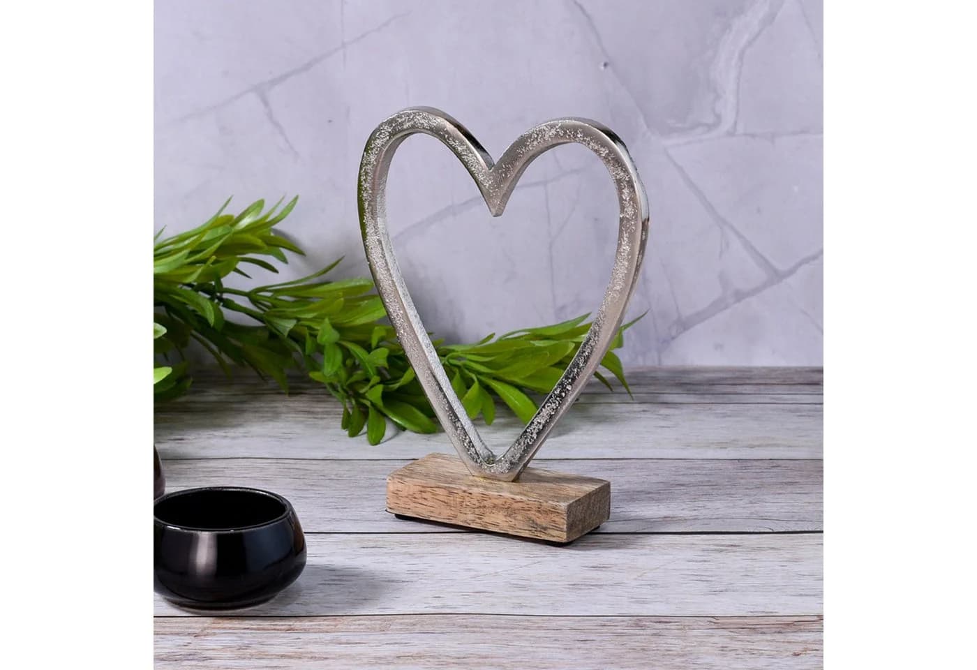 Marrakesch Orient & Mediterran Dekoobjekt Hartvormig Zilver Amour - Bild 2
