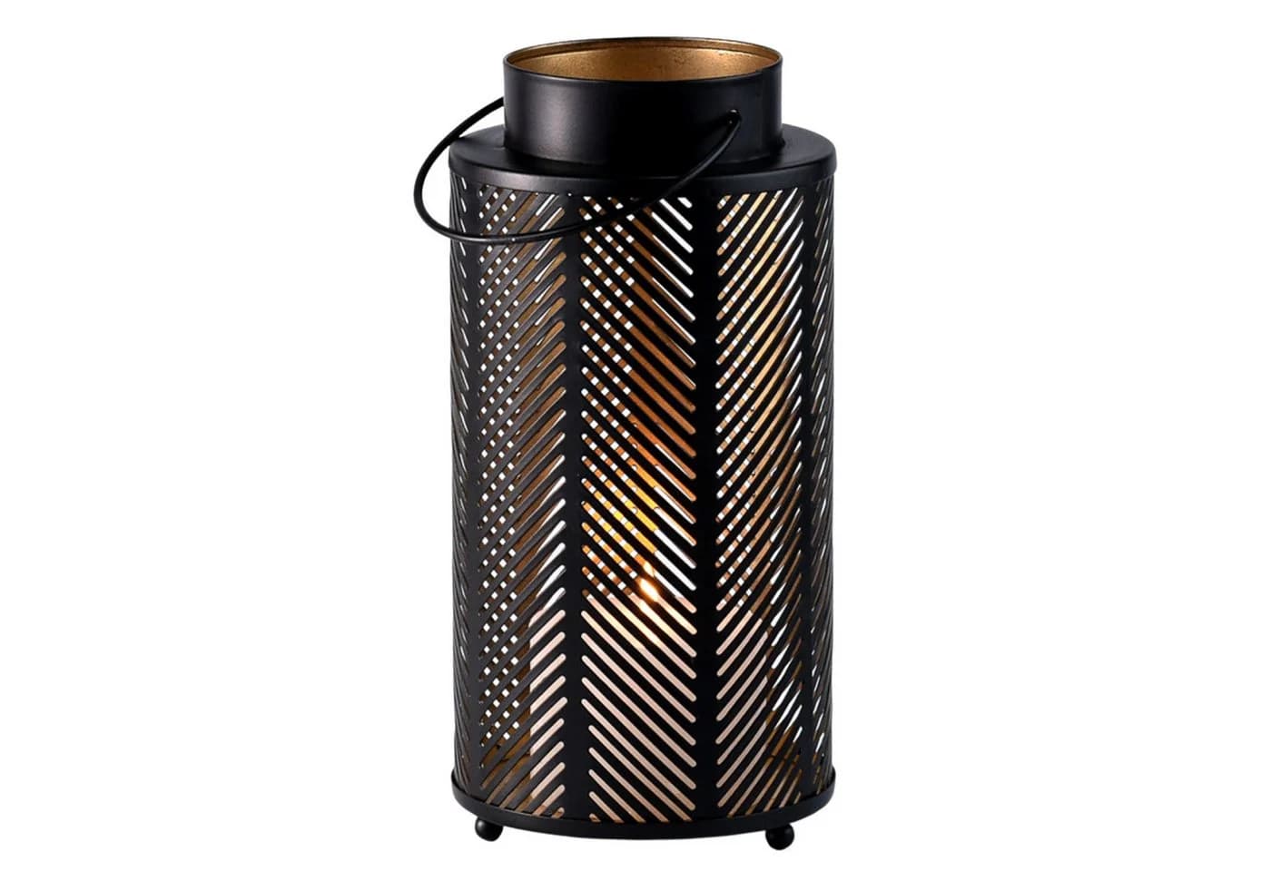 Marrakesch Orient & Mediterran Interior Kerzenlaterne Schwarz/Gold Metall - Bild 2