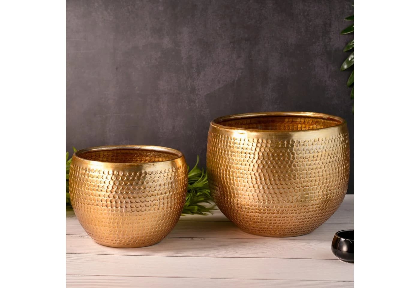 Marrakesch Orient & Mediterran Interior Übertopf Vaso da fiori Elis Gold 15 cm