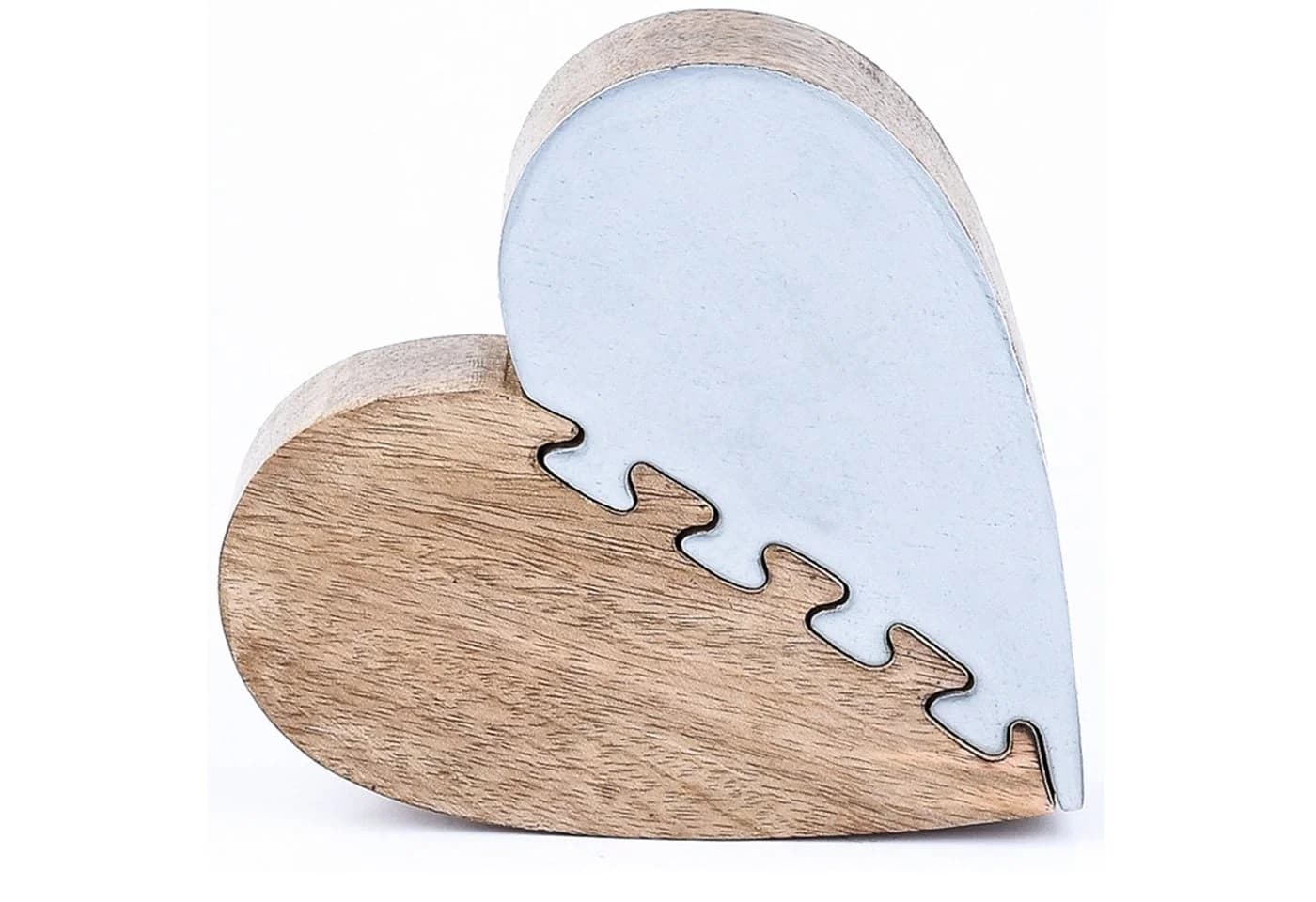 Marrakesch Orient & Mediterran Interior Herz-Puzzle Dekoobjekt Braun/Silber