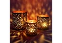 Marrakesch Orientalisches Teelichthalter-Set Schwarz mit Tablett Bild 3