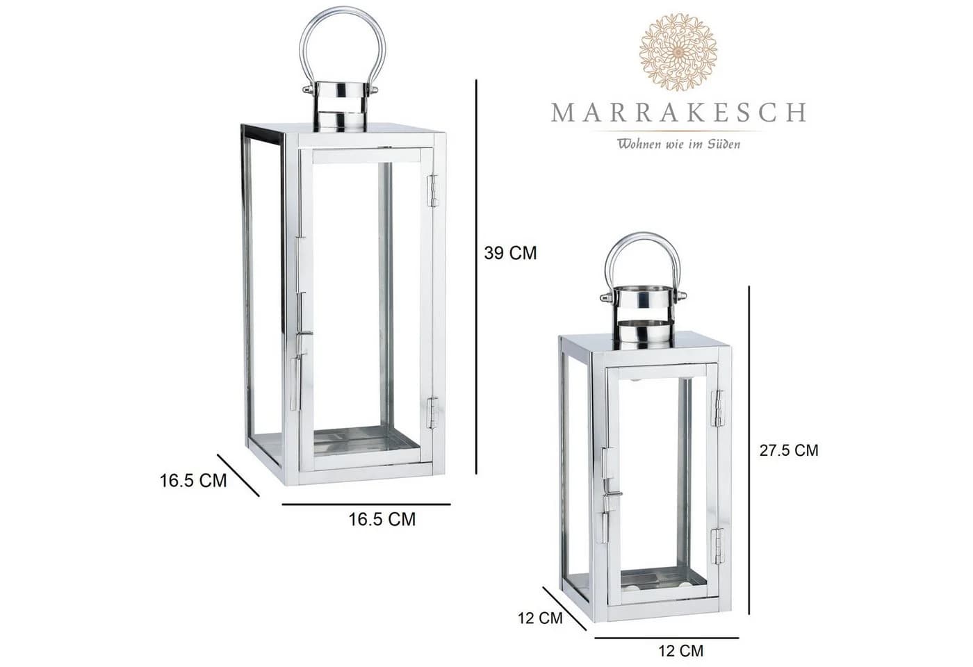 Marrakesch Orient & Mediterran Kerzenlaterne 2er Set Silber - Bild 4