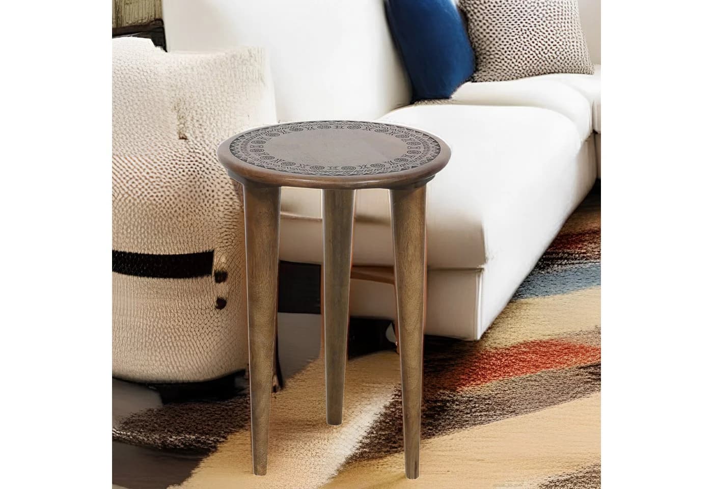 Marrakesch Orient & Mediterran Interior Beistelltisch Orientalischer Beistelltisch Hocker Blumenhocker Astus Rund - Bild 5