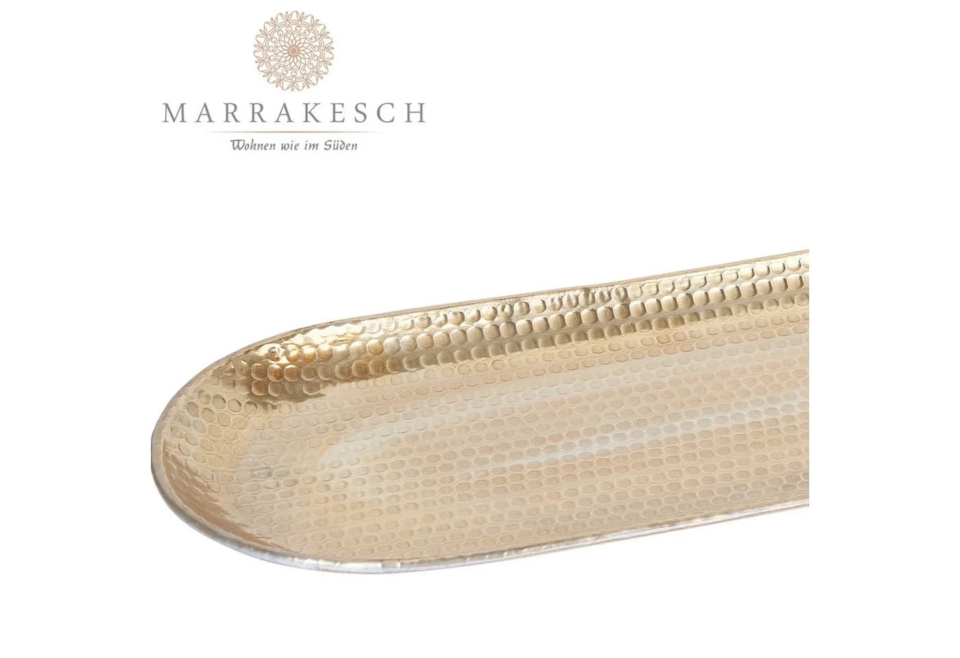 Marrakesch Orient & Mediterran Interior Dekotablett Skandinavisches Design Gold Oval - Bild 5