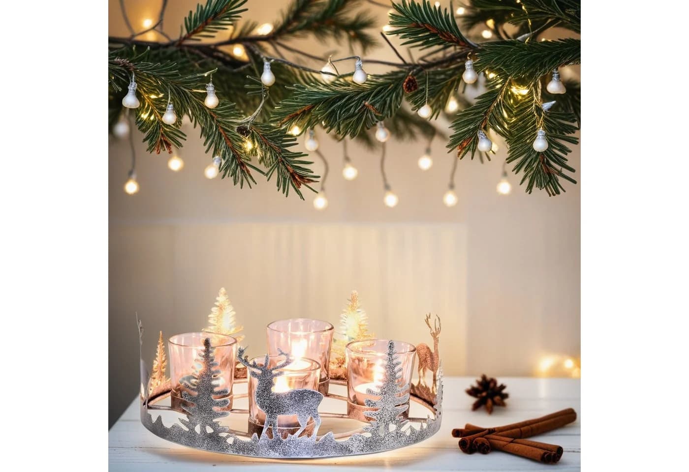 Marrakesch Orient & Mediterran Interior Adventskranz Miekke Modern Antik Silber - Bild 5