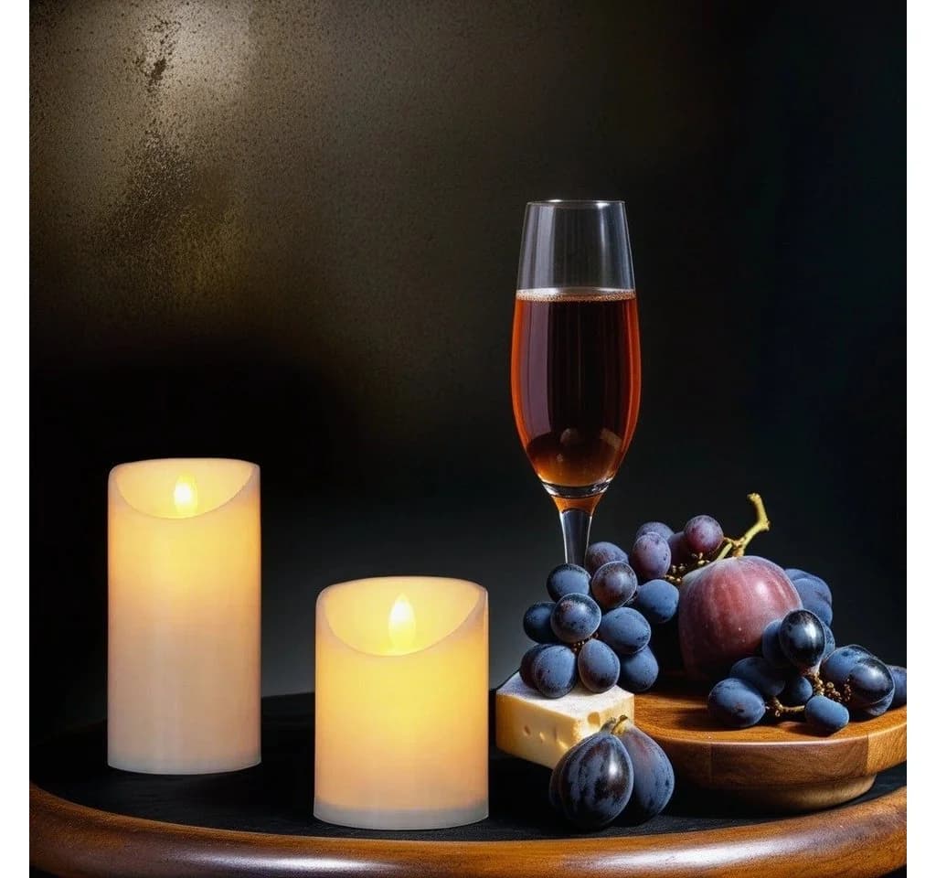 Marrakesch Orient & Mediterran LED-Kerze 2er Set Vintage Echtwachs