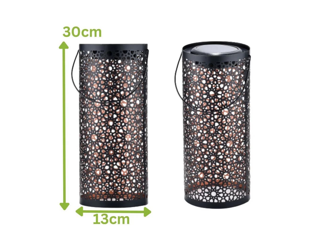 Marrakesch Orient & Mediterran Interior LED Solarleuchte 2er Set Schwarz - Bild 3