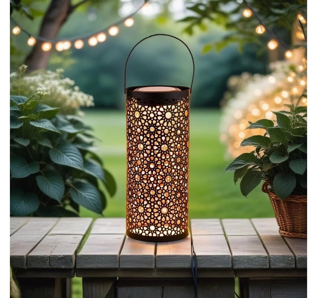 Marrakesch Orient & Mediterran Interior LED Solarleuchte 2er Set Schwarz - Bild 4