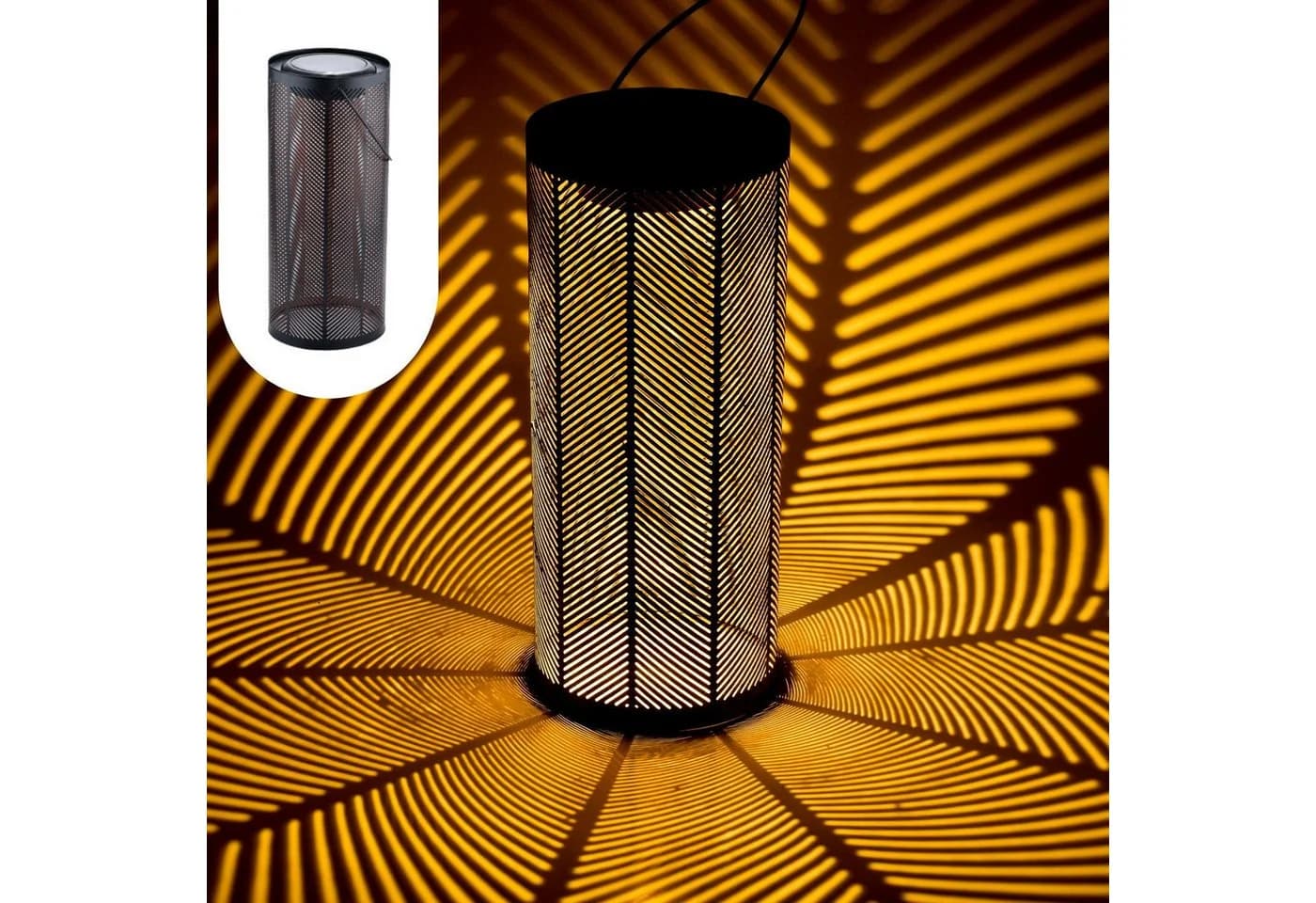 Marrakesch Orient & Mediterran Interior Solarlaterne 2er Set Schwarz Metall - Bild 3