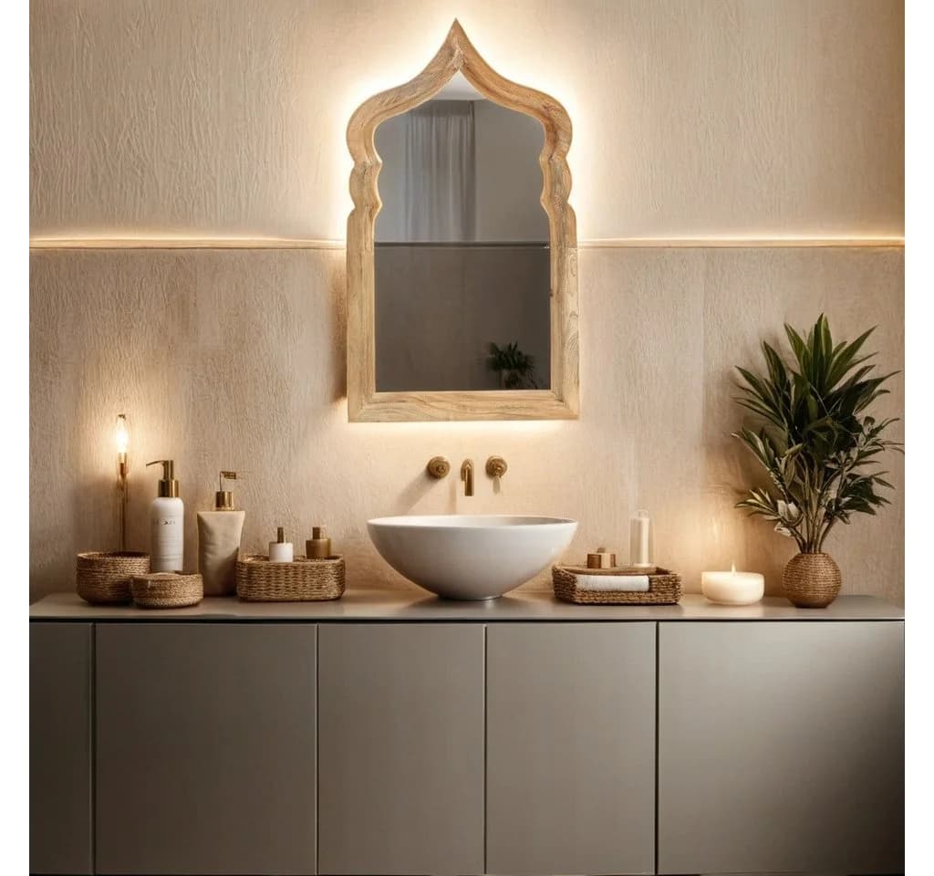 Marrakesch Orient & Mediterran Interior Wandspiegel Boho Deko Wanddeko Wandspiegel Badspiegel Aastha - Bild 4