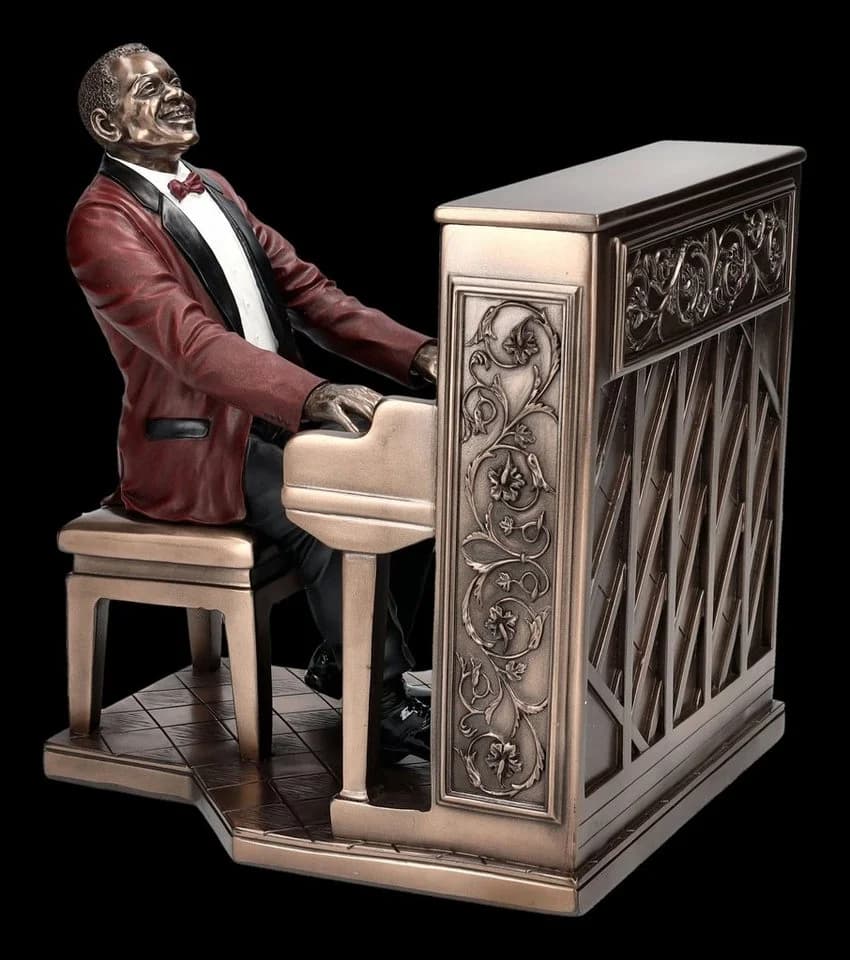 Figuren Shop GmbH Dekofigur Musiker Klavierspieler Bronze-Optik
