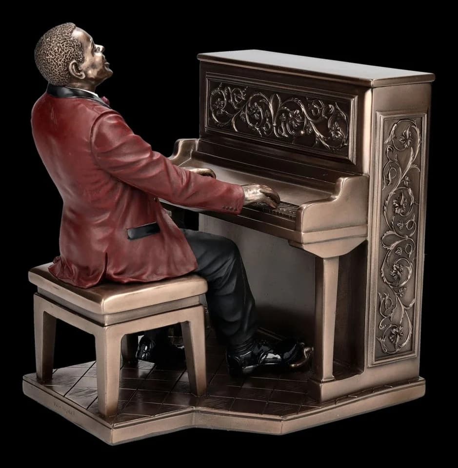 Figuren Shop GmbH Dekofigur Musiker Klavierspieler Bronze-Optik - Bild 3
