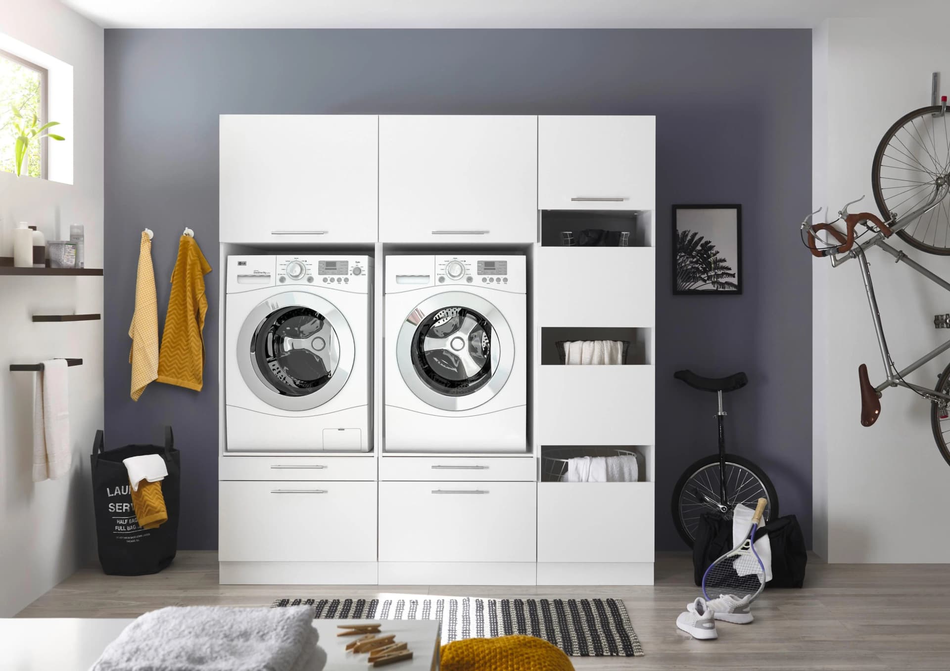 Mehrzweckschrank-Set RESPEKTA Clara-Set 12 Weiß Spanplatte