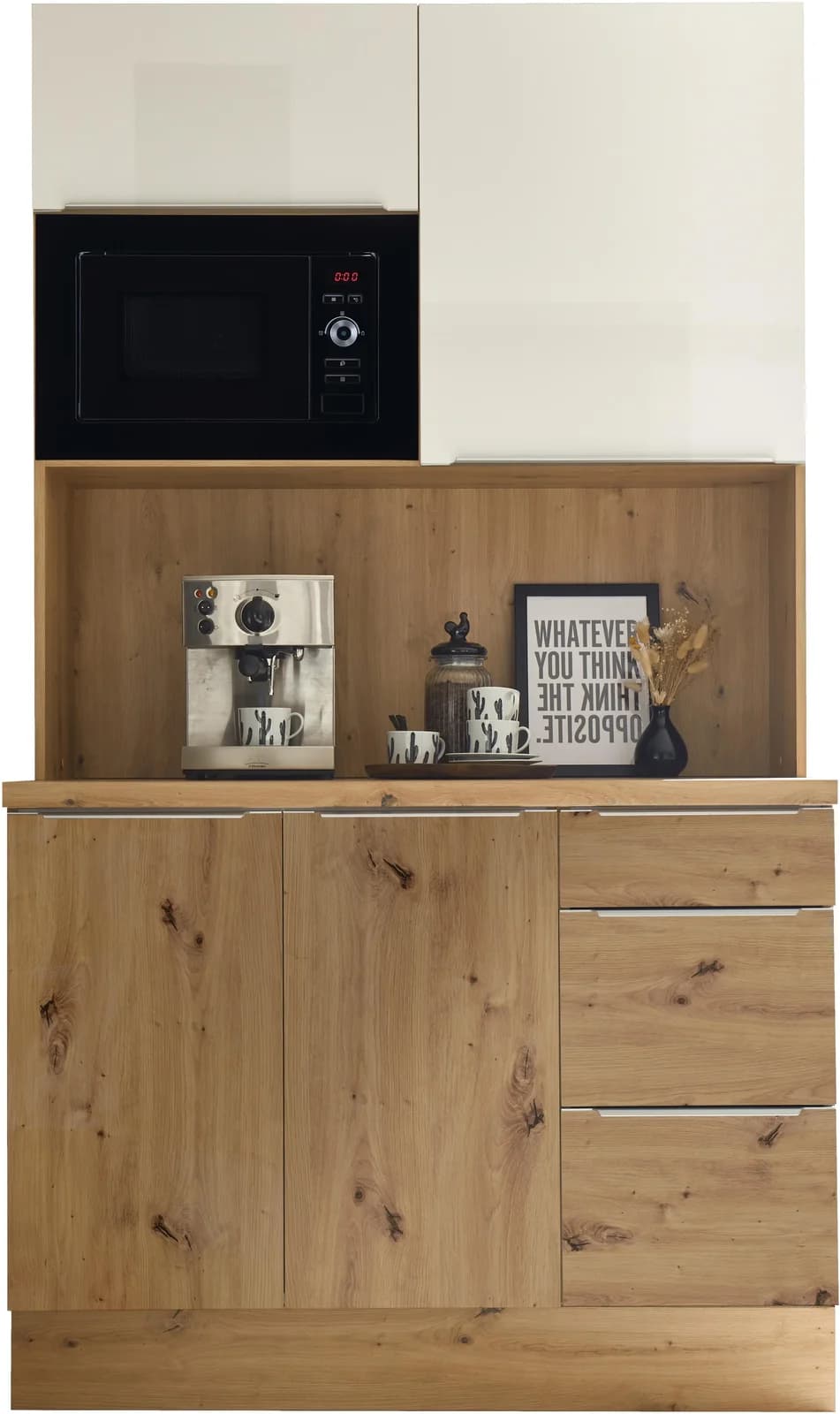 RESPEKTA Buffet Safado Weiß Hochglanz Artisan Eiche Soft-Close