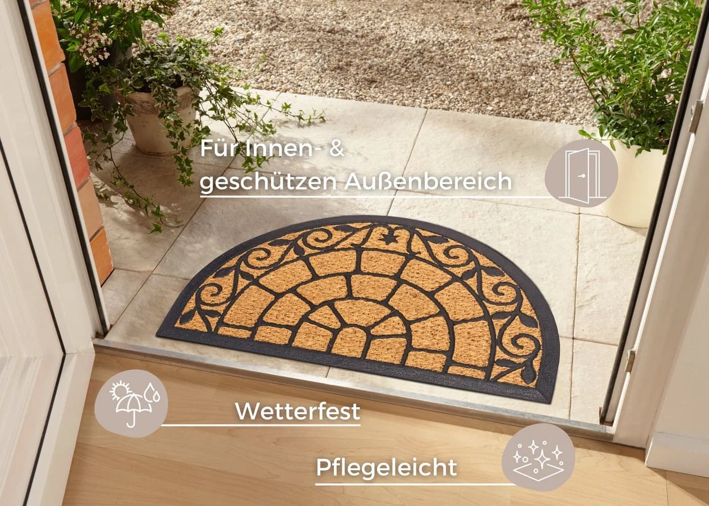 HANSE HOME Kokos Fußmatte Braun Schwarz Rutschfest