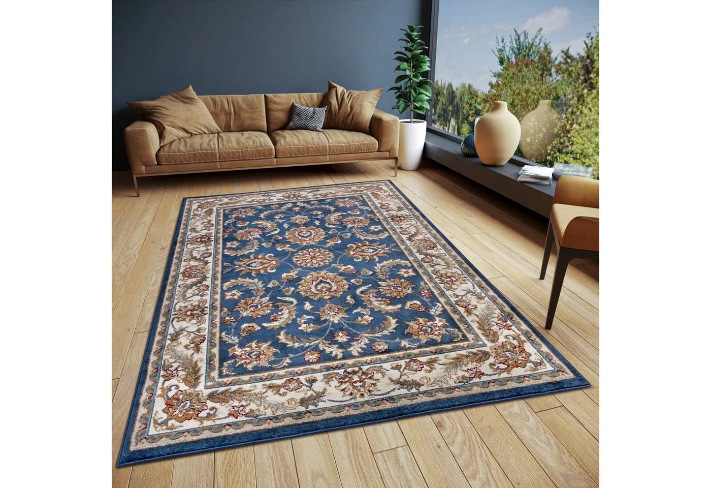 HANSE HOME Teppich Reni Orientalisch Blau Creme Kurzflor - Bild 2