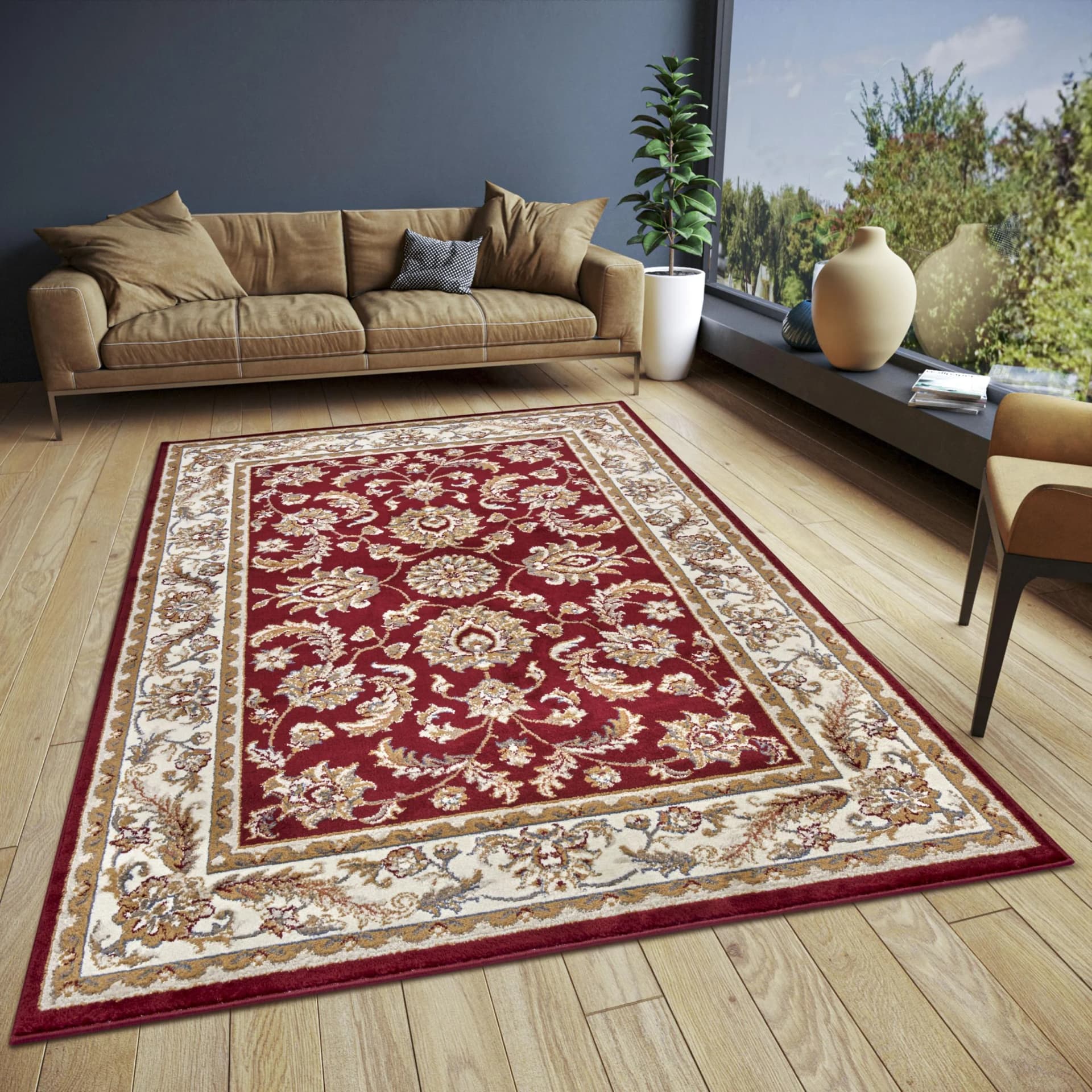 HANSE HOME Teppich Reni Orientalisch Rot Creme Kurzflor