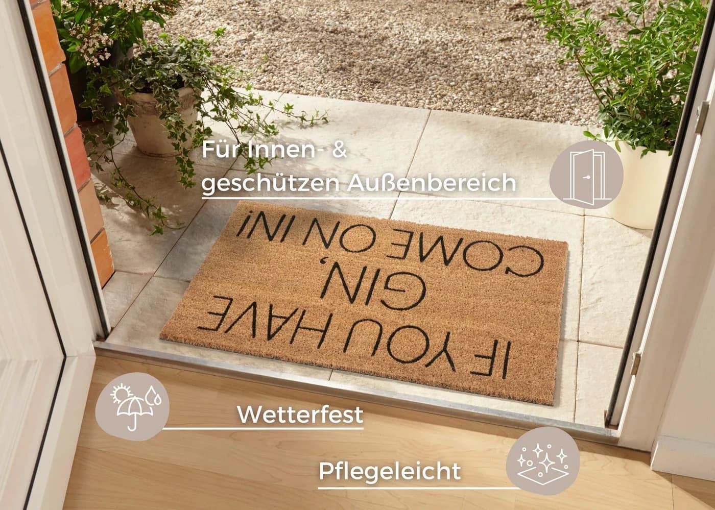 HANSE Home Fußmatte Mix Mats Kokos Gin Braun Rutschfest