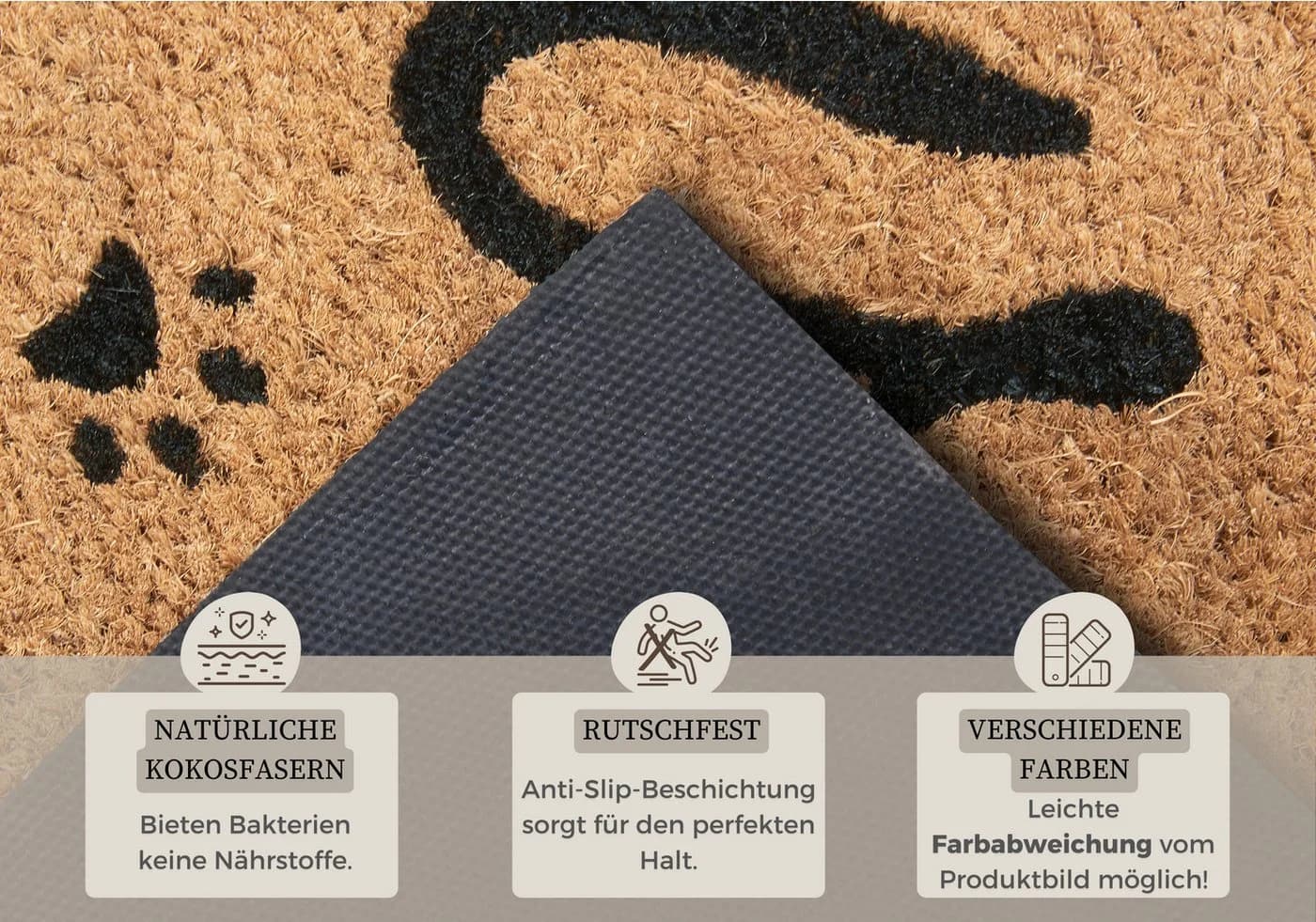HANSE HOME Fußmatte Mix Mats Kokos Cat Paws Braun - Bild 3