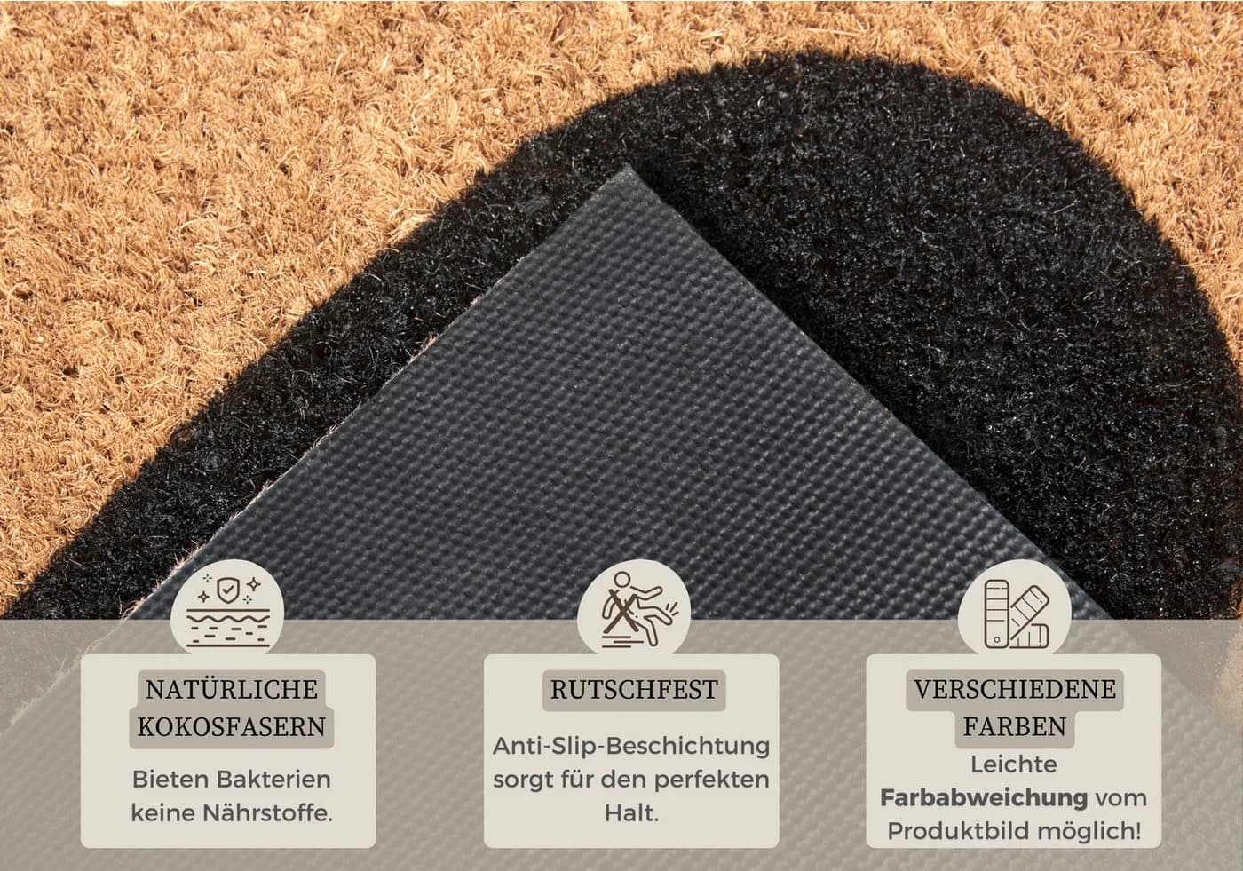 HANSE HOME Fußmatte Mix Mats Kokos Heart Braun-Schwarz Rutschfest - Bild 3