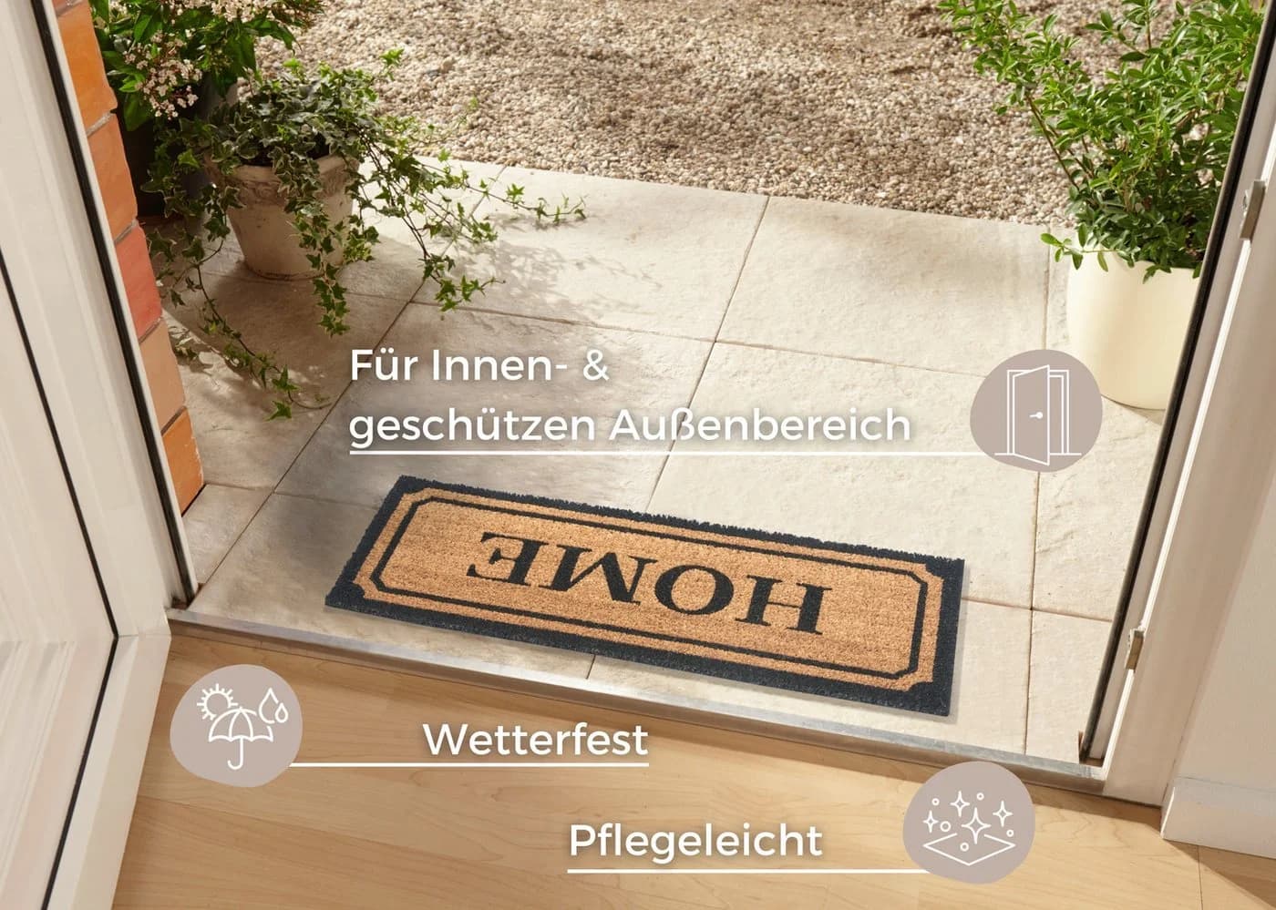 HANSE HOME Fußmatte Mix Mats Kokos Wide Home Border Braun