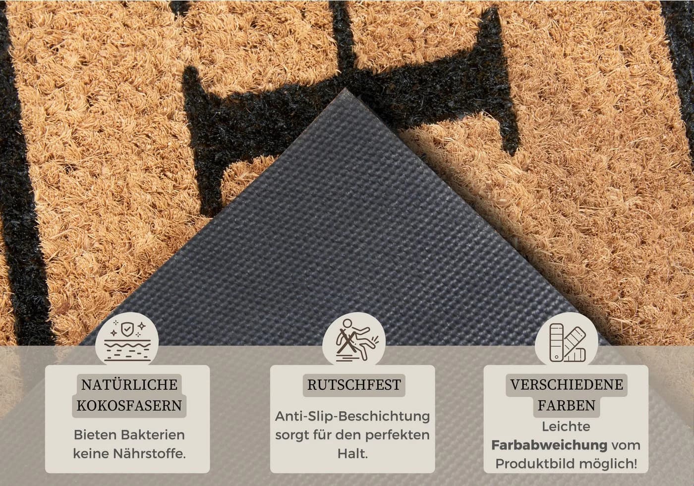HANSE HOME Fußmatte Mix Mats Kokos Wide Home Border Braun - Bild 3