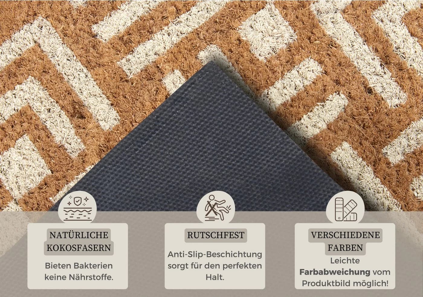 HANSE HOME Fußmatte Mix Mats Kokos Braun Geometrisch - Bild 3