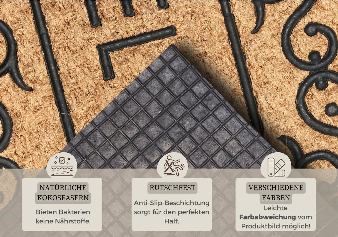 Hanse Home Fußmatte Mix Mats Gummi-Kokos Braun Modern - Bild 3